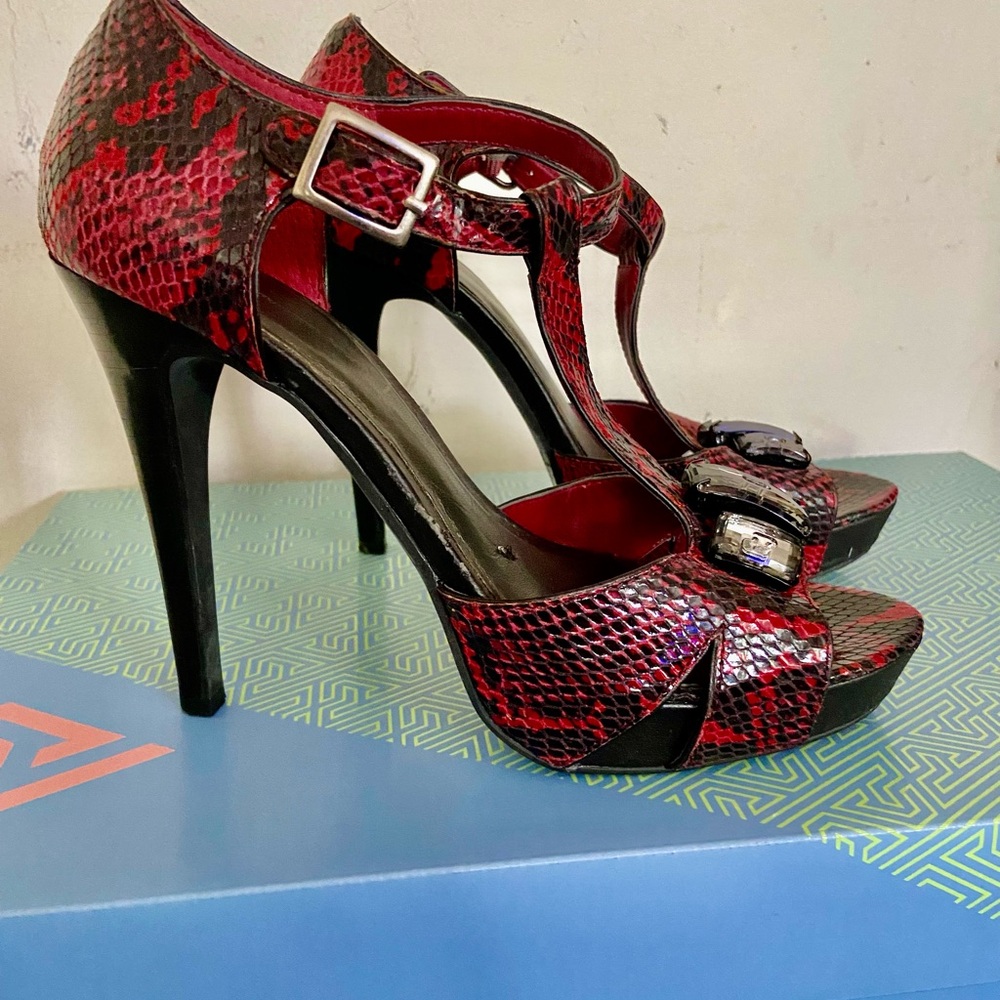 INC International Concepts Red and Black Heels